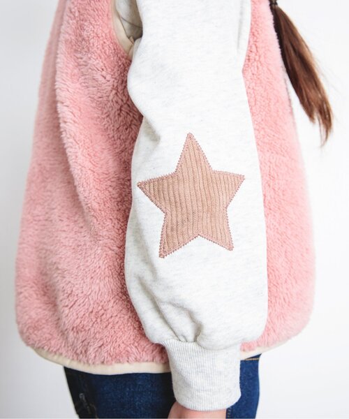 BREEZE（ブリーズ）の「【裏毛】スターパッチトレーナー（スウェット・キッズ・オレンジ/ミント/ライム/アイボリー/ブルー/チャコール/ベージュ・100/90/110/120/130/140/80）」の13枚目の写真