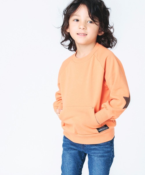 BREEZE（ブリーズ）の「【裏毛】スターパッチトレーナー（スウェット・キッズ・オレンジ/ミント/ライム/アイボリー/ブルー/チャコール/ベージュ・100/90/110/120/130/140/80）」の7枚目の写真