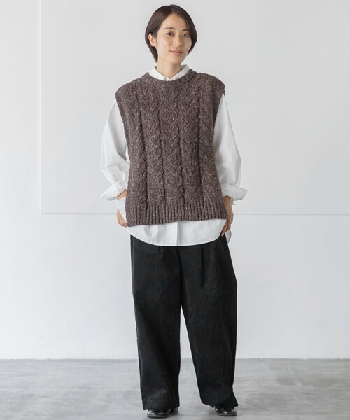 THE SHOP TK （ザ ショップ ティーケー ）の「◆【洗える/ウール混】メランジニットベスト（ベスト・レディース・ブラウン系6/ホワイト系8/ライトグレー系5・12）」の13枚目の写真