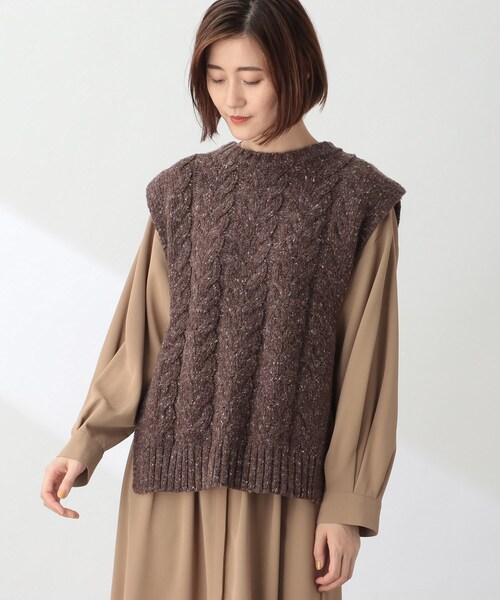 THE SHOP TK （ザ ショップ ティーケー ）の「◆【洗える/ウール混】メランジニットベスト（ベスト・レディース・ブラウン系6/ホワイト系8/ライトグレー系5・12）」の10枚目の写真