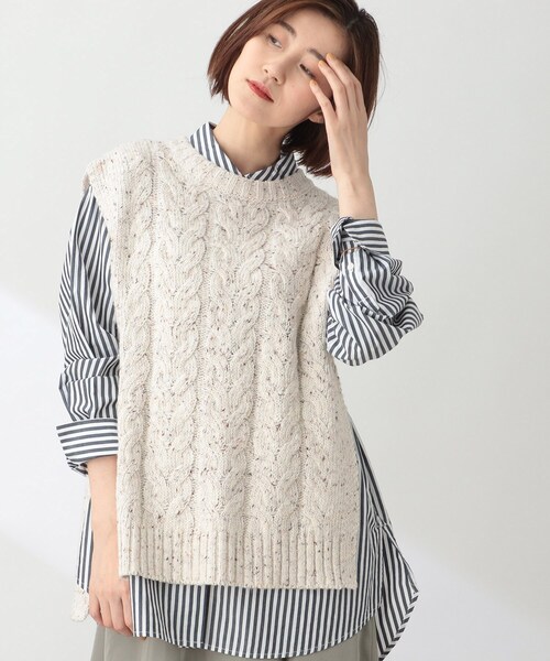 THE SHOP TK （ザ ショップ ティーケー ）の「◆【洗える/ウール混】メランジニットベスト（ベスト・レディース・ブラウン系6/ホワイト系8/ライトグレー系5・12）」の11枚目の写真