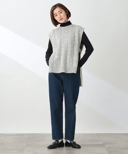 THE SHOP TK （ザ ショップ ティーケー ）の「◆【洗える/ウール混】メランジニットベスト（ベスト・レディース・ブラウン系6/ホワイト系8/ライトグレー系5・12）」の12枚目の写真