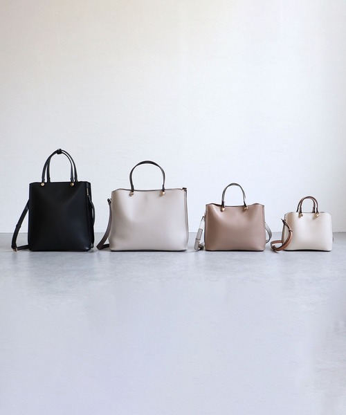 MIAN （ミアン）の「CLIVIA / 横型A4トートバッグ（トートバッグ・レディース・モカ/グレー/アイボリー/ブラック/ブラウン/グリーン/サックスブルー・FREE）」の21枚目の写真