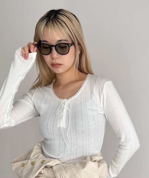 CANAL JEAN(キャナルジーン)の「Dume ウェリントンメガネ(メガネ・レディース・ブラック/ブラック×グリーン/ブラウン/ブラック×グレー・ONE SIZE)」の14枚目の写真