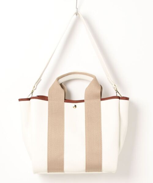 cache cache(カシュ カシュ)の「cache cache 太ショルダー付き2way トートバッグ(トートバッグ・レディース・ブラック/アイボリー/グレー・フリー)」の2枚目の写真