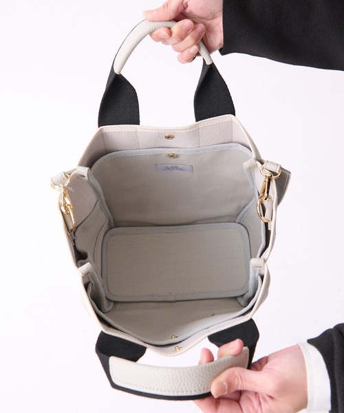 cache cache(カシュ カシュ)の「cache cache 太ショルダー付き2way トートバッグ(トートバッグ・レディース・ブラック/アイボリー/グレー・フリー)」の16枚目の写真