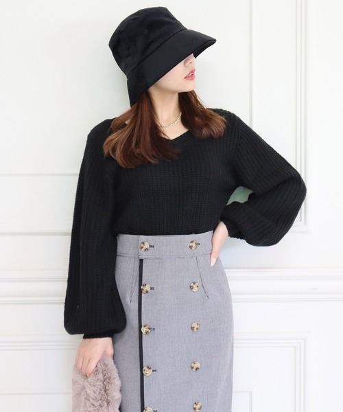 ROYAL PARTY（ロイヤルパーティー）の「2way畦編みニットトップス（ニット/セーター・レディース・オフホワイト/ブラック/ベージュ/ピンク・FREE）」の3枚目の写真