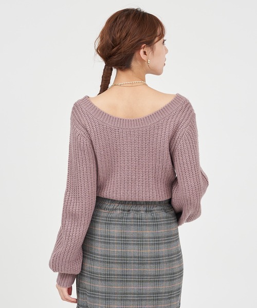 ROYAL PARTY（ロイヤルパーティー）の「2way畦編みニットトップス（ニット/セーター・レディース・オフホワイト/ブラック/ベージュ/ピンク・FREE）」の13枚目の写真