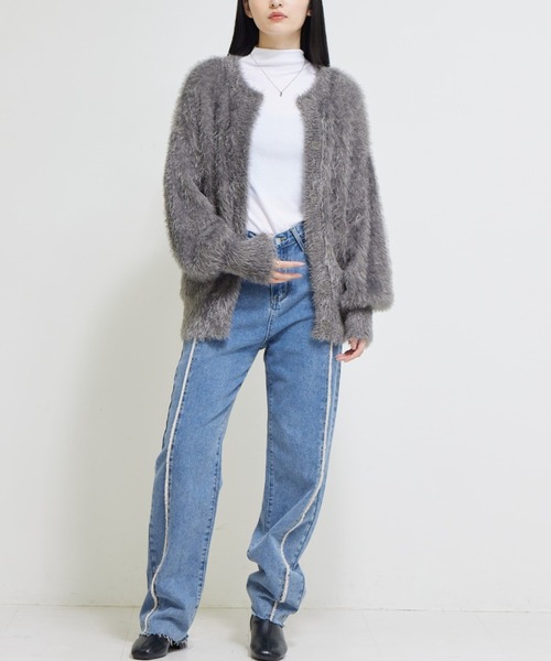 ボリュームシャギーニットカーディガン（カーディガン/ボレロ）｜solleim（ソルレム）