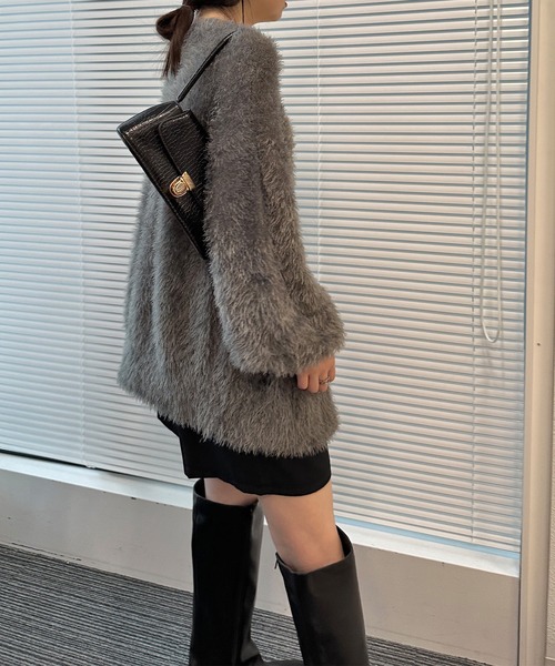 ボリュームシャギーニットカーディガン（カーディガン/ボレロ）｜solleim（ソルレム）