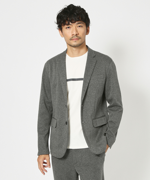 ABAHOUSE GRAY(アバハウスグレイ)の「【セットアップ対応】杢 ニット ツイル ジャケット(テーラードジャケット・メンズ・チャコールグレー/モカ/ネイビー/グレイッシュベージュ・44/46/48/50)」の2枚目の写真