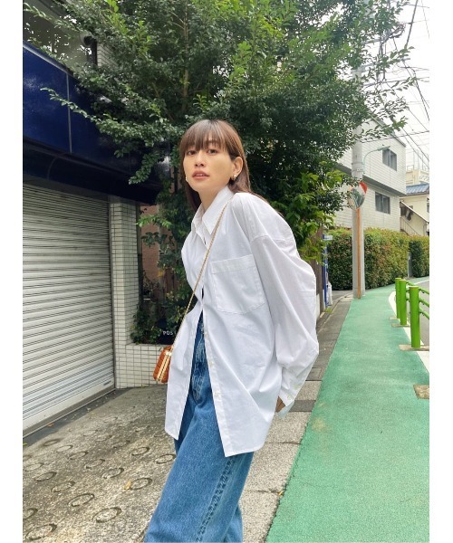 MOUSSY（マウジー）の「USEFUL LONG SLEEVE シャツ（シャツ/ブラウス・レディース・ホワイト/グリーン系その他/ピンク系その他・FREE）」の10枚目の写真