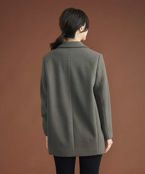 MICHEL KLEIN(ミッシェル・クラン)の「ニードルリバーチェスターコート(チェスターコート・レディース・カーキ/ブラック・38/40)」の5枚目の写真