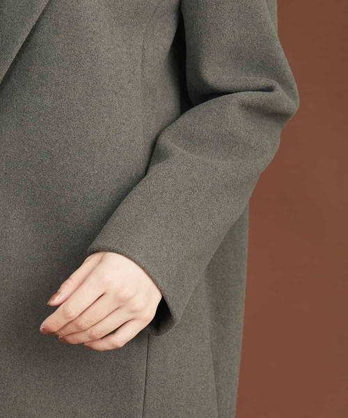 MICHEL KLEIN(ミッシェル・クラン)の「ニードルリバーチェスターコート(チェスターコート・レディース・カーキ/ブラック・38/40)」の7枚目の写真