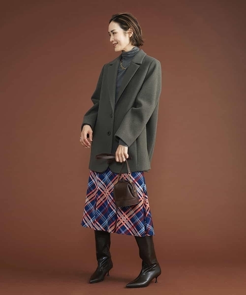 MICHEL KLEIN(ミッシェル・クラン)の「ニードルリバーチェスターコート(チェスターコート・レディース・カーキ/ブラック・38/40)」の14枚目の写真