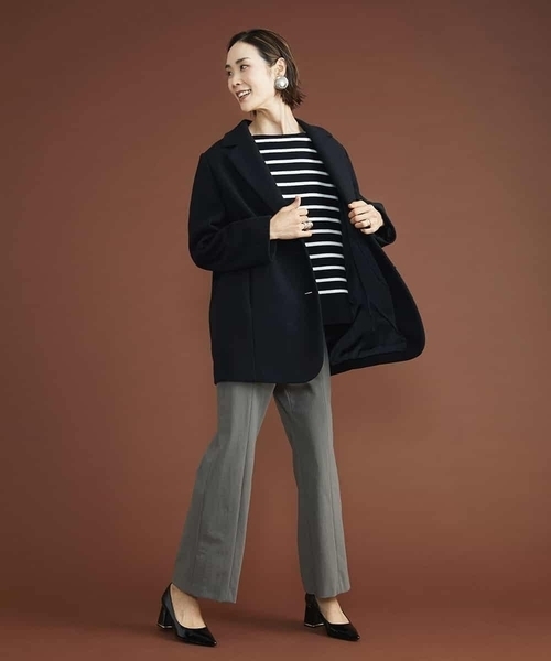 MICHEL KLEIN(ミッシェル・クラン)の「ニードルリバーチェスターコート(チェスターコート・レディース・カーキ/ブラック・38/40)」の19枚目の写真