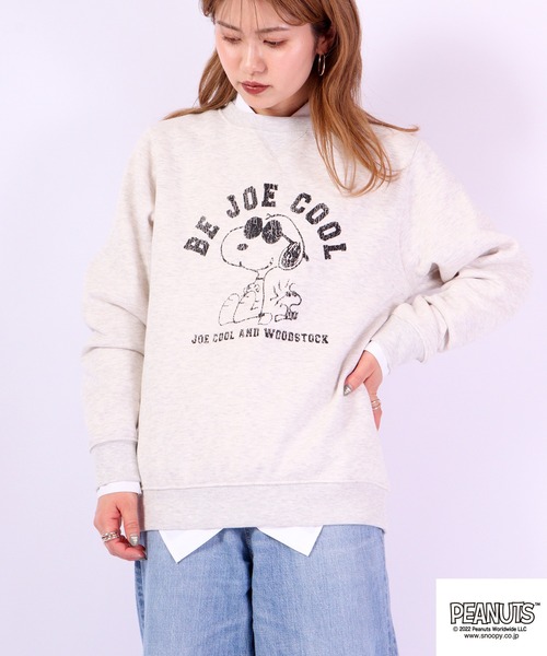PEANUTS（ピーナッツ）の「PEANUTS スヌーピー/チャーリーブラウン 裏起毛スウェットトレーナー（スウェット・レディース・ラベンダー/ベージュ系その他/グリーン系その他/ワイン/オートミール/ホワイト系その他/オフホワイト/カーキ・L/LL/M）」の3枚目の写真