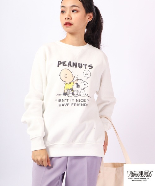 PEANUTS スヌーピー/チャーリーブラウン 裏起毛スウェット