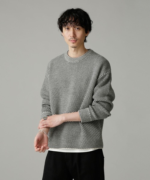 NANO universe(ナノユニバース)の「LB.03/ウールミックスダイアゴナルニット(ニット/セーター・メンズ・その他1/その他2/その他3・S/M/L)」の4枚目の写真