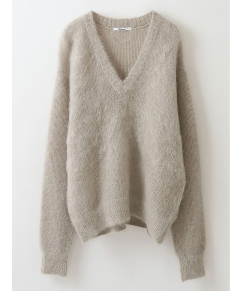 enchainement（アンシェヌマン）の「Brushed Mohair V-neck PO（ニット/セーター・レディース・ブラック/ベージュ・フリー）」の10枚目の写真
