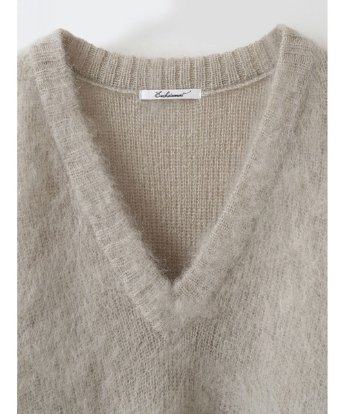 enchainement（アンシェヌマン）の「Brushed Mohair V-neck PO（ニット/セーター・レディース・ブラック/ベージュ・フリー）」の9枚目の写真