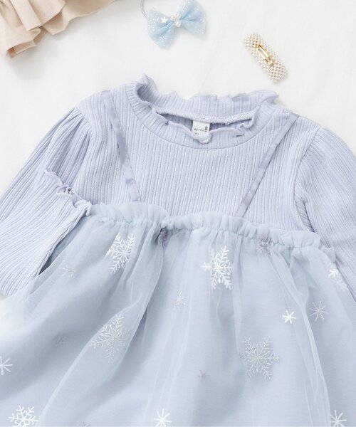 apres les cours（アプレレクール）の「snowflakeワンピース（ワンピース・キッズ・サックスブルー/ピンク・130/140/100/110/80/90/120）」の8枚目の写真