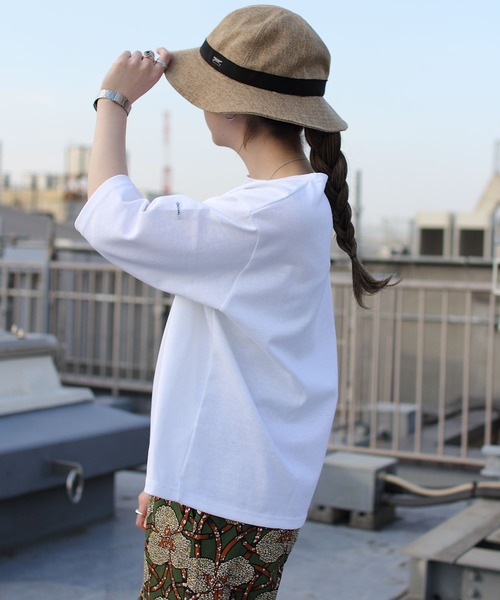 ORCIVAL(オーシバル)の「ORCIVAL/オーシバル コットンロード ワイドボートネックハーフスリーブ ソリッド WIDE BOATNECK HALFSLEEVE SOLID B248 23SS(Tシャツ/カットソー・レディース・ブラック/ナチュラル/ホワイト・1)」の18枚目の写真