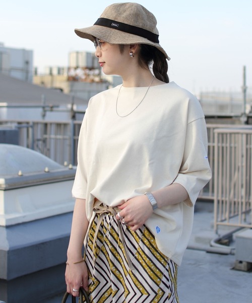 ORCIVAL(オーシバル)の「ORCIVAL/オーシバル コットンロード ワイドボートネックハーフスリーブ ソリッド WIDE BOATNECK HALFSLEEVE SOLID B248 23SS(Tシャツ/カットソー・レディース・ブラック/ナチュラル/ホワイト・1)」の15枚目の写真
