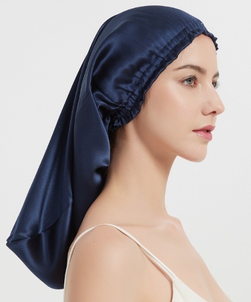 Esime（エシミー）の「シルク100％ ロング対応 ナイトキャップ（その他ルームウェア・レディース・ベージュ/ネイビー/ブラウン/グレー/ピンク/ベージュ系その他/ブラック/サーモンピンク/ピンクベージュ/ライラック・FREE）」の6枚目の写真