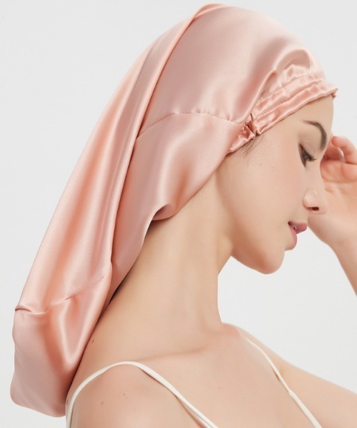 Esime（エシミー）の「シルク100％ ロング対応 ナイトキャップ（その他ルームウェア・レディース・ベージュ/ネイビー/ブラウン/グレー/ピンク/ベージュ系その他/ブラック/サーモンピンク/ピンクベージュ/ライラック・FREE）」の10枚目の写真