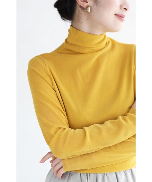 cawaii（カワイイ）の「色足しカラーレイヤードシアーインナーハイネック　イロタス（Tシャツ/カットソー・レディース・オレンジ/パープル/グリーン/サーモンピンク/イエロー・S-M）」の3枚目の写真