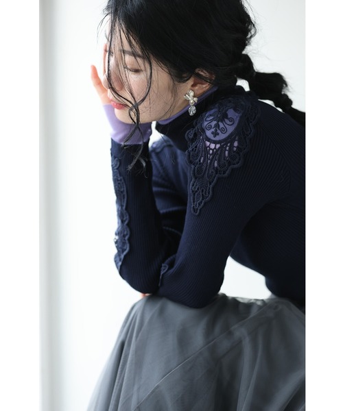 cawaii（カワイイ）の「色足しカラーレイヤードシアーインナーハイネック　イロタス（Tシャツ/カットソー・レディース・オレンジ/パープル/グリーン/サーモンピンク/イエロー・S-M）」の6枚目の写真