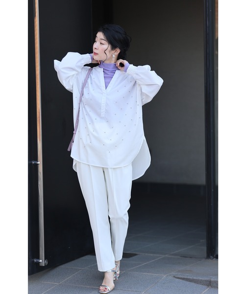 cawaii（カワイイ）の「色足しカラーレイヤードシアーインナーハイネック　イロタス（Tシャツ/カットソー・レディース・オレンジ/パープル/グリーン/サーモンピンク/イエロー・S-M）」の20枚目の写真