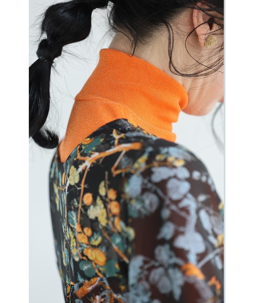 cawaii（カワイイ）の「色足しカラーレイヤードシアーインナーハイネック　イロタス（Tシャツ/カットソー・レディース・オレンジ/パープル/グリーン/サーモンピンク/イエロー・S-M）」の10枚目の写真