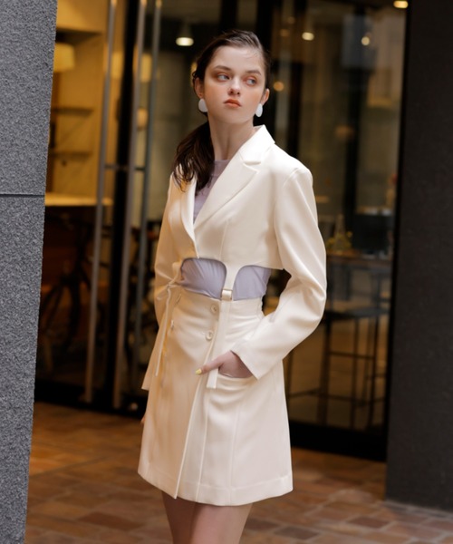 【セール】フロントボタンカラーミニスカート（スカート）｜eimy istoire（エイミーイストワール）