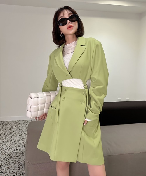 【セール】フロントボタンカラーミニスカート（スカート）｜eimy istoire（エイミーイストワール）