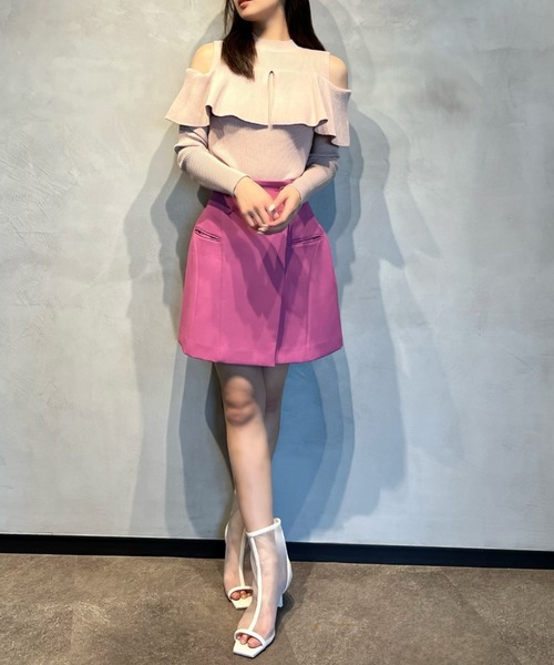 【セール】フロントボタンカラーミニスカート（スカート）｜eimy istoire（エイミーイストワール）