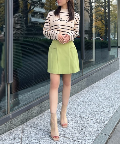 【セール】フロントボタンカラーミニスカート（スカート）｜eimy istoire（エイミーイストワール）