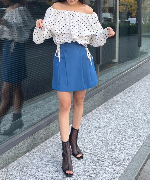 【セール】フロントボタンカラーミニスカート（スカート）｜eimy istoire（エイミーイストワール）