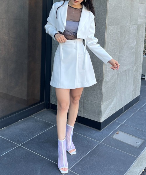 【セール】フロントボタンカラーミニスカート（スカート）｜eimy istoire（エイミーイストワール）