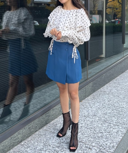 【セール】フロントボタンカラーミニスカート（スカート）｜eimy istoire（エイミーイストワール）