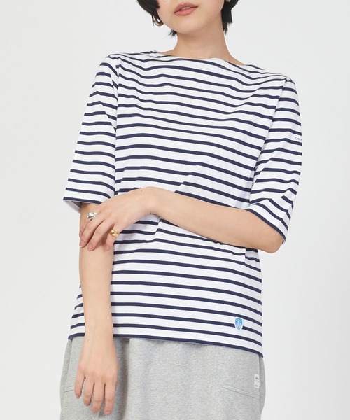 ORCIVAL(オーシバル)の「BOAT NECK H/S P.O. 40/2 JERSEY HALF SLEEVE TEE ボート ネック ハーフスリーブ プルオーバー(Tシャツ/カットソー・レディース・ホワイト系その他6/ホワイト系その他7/ホワイト系その他4/ホワイト系その他5/ホワイト系その他2/ホワイト系その他3/ホワイト系その他/ブラック系その他/ホワイト系1/ブラック/グレー系その他/ホワイト系2/ホワイト系3/ホワイト系4/ホワイト/ホワイト系5/ホワイト系6/ホワイト系7・1/2)」の3枚目の写真