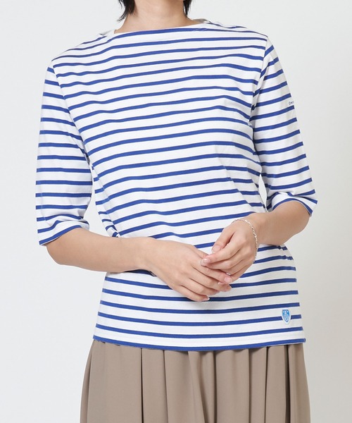 ORCIVAL(オーシバル)の「BOAT NECK H/S P.O. 40/2 JERSEY HALF SLEEVE TEE ボート ネック ハーフスリーブ プルオーバー(Tシャツ/カットソー・レディース・ホワイト系その他6/ホワイト系その他7/ホワイト系その他4/ホワイト系その他5/ホワイト系その他2/ホワイト系その他3/ホワイト系その他/ブラック系その他/ホワイト系1/ブラック/グレー系その他/ホワイト系2/ホワイト系3/ホワイト系4/ホワイト/ホワイト系5/ホワイト系6/ホワイト系7・1/2)」の1枚目の写真