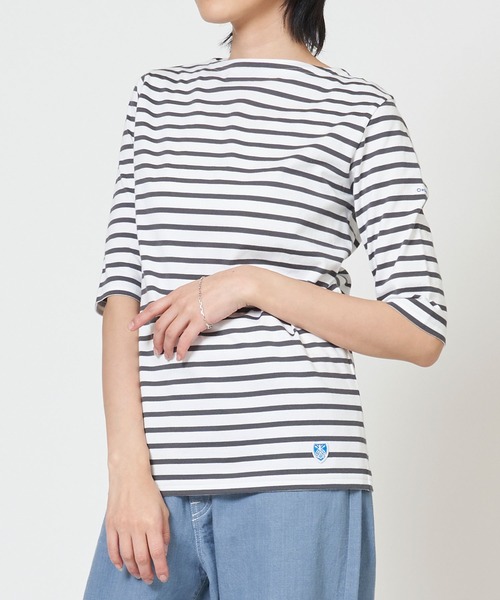 ORCIVAL(オーシバル)の「BOAT NECK H/S P.O. 40/2 JERSEY HALF SLEEVE TEE ボート ネック ハーフスリーブ プルオーバー(Tシャツ/カットソー・レディース・ホワイト系その他6/ホワイト系その他7/ホワイト系その他4/ホワイト系その他5/ホワイト系その他2/ホワイト系その他3/ホワイト系その他/ブラック系その他/ホワイト系1/ブラック/グレー系その他/ホワイト系2/ホワイト系3/ホワイト系4/ホワイト/ホワイト系5/ホワイト系6/ホワイト系7・1/2)」の4枚目の写真