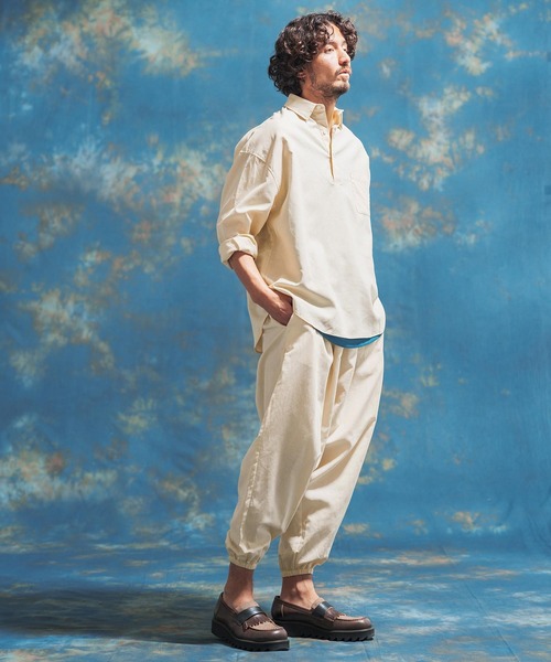 Jih Nunc（ジーヌンク）の「ms5288-コットンリネンプルオーバーシャツ（シャツ/ブラウス・メンズ・ブラック/ライトベージュ/カーキ・M/S/L）」の16枚目の写真