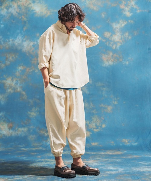 Jih Nunc：販売中：美品（着用１回）：プルオーバーシャツ Jih Nunc(ジーヌンク)】コットンリネンプルオーバーシャツ(JIH