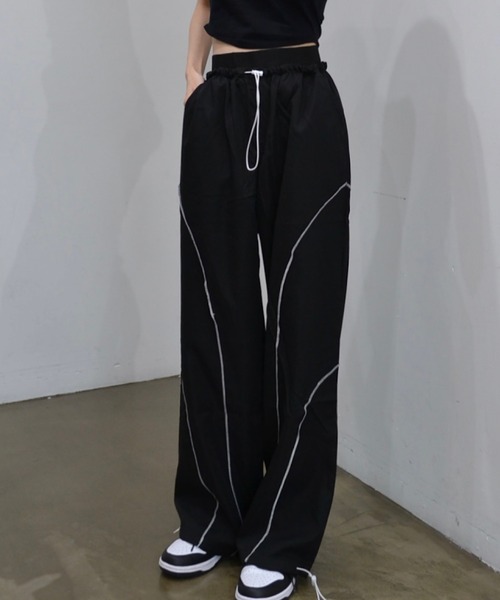 Mela(メラ)の「パラシュートプルオンパンツ(その他パンツ・レディース・ブラック/ホワイト・S/M/L)」の2枚目の写真