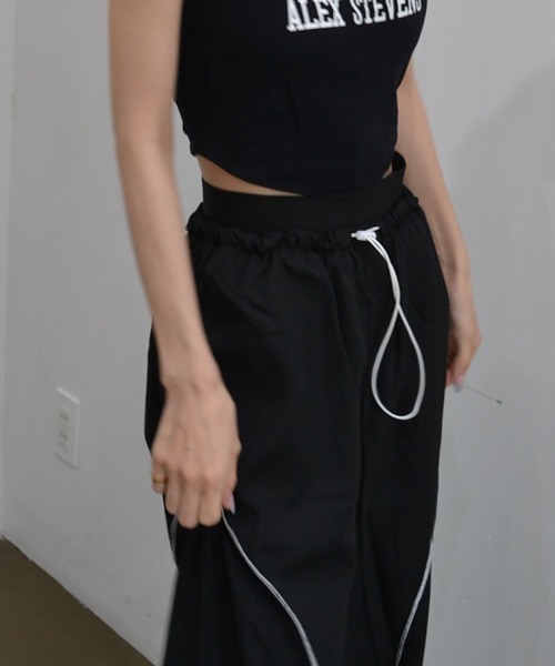 Mela(メラ)の「パラシュートプルオンパンツ(その他パンツ・レディース・ブラック/ホワイト・S/M/L)」の9枚目の写真
