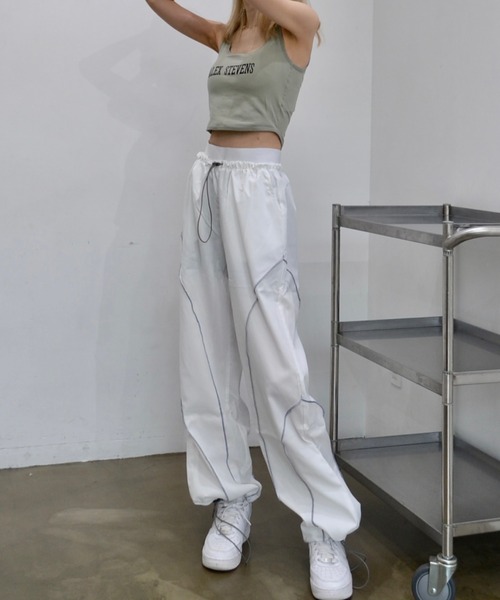 Mela(メラ)の「パラシュートプルオンパンツ(その他パンツ・レディース・ブラック/ホワイト・S/M/L)」の12枚目の写真