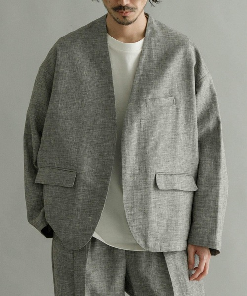 SEEALL（シーオール）の「SEEALL　EXTRAOVER COLLARLESS JACKET（その他アウター・メンズ・ブラウン・4/3）」の10枚目の写真